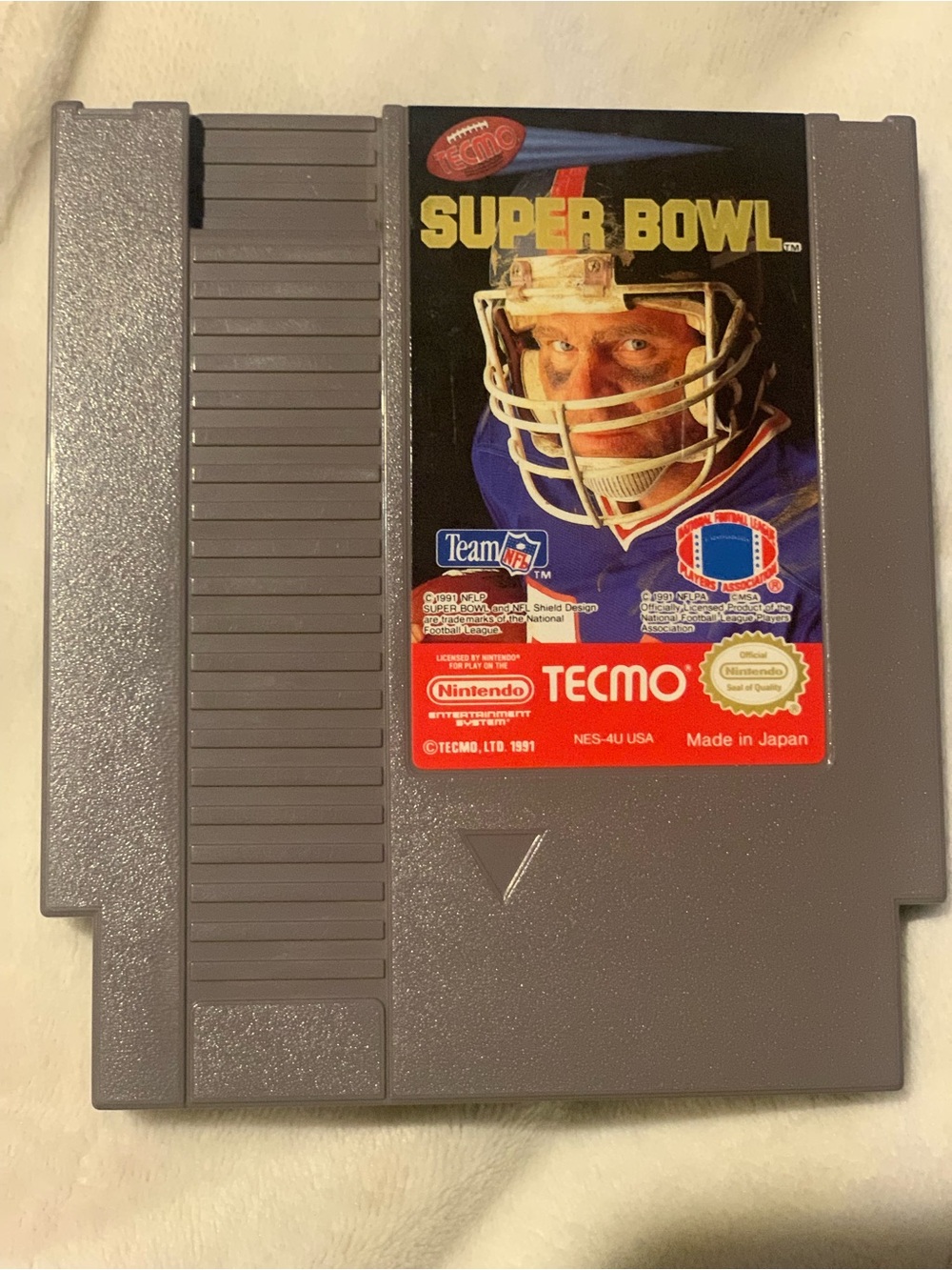 Vintage Nintendo Super Bowl NES Game Cartridge - Gray